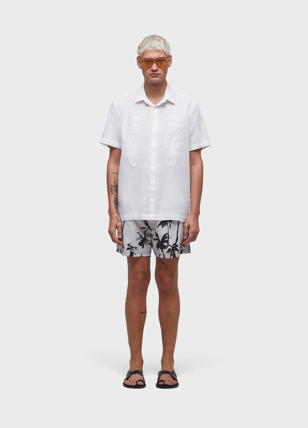 Beach Short Aquaone Rorschach Off-White/Preto – Osklen – foto 5