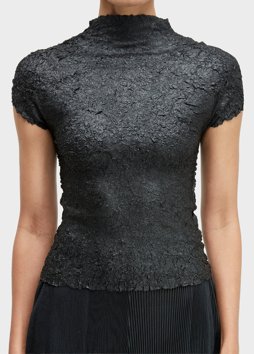 Blusa MC Gola Plissado Crunch Preto – Osklen – foto 3