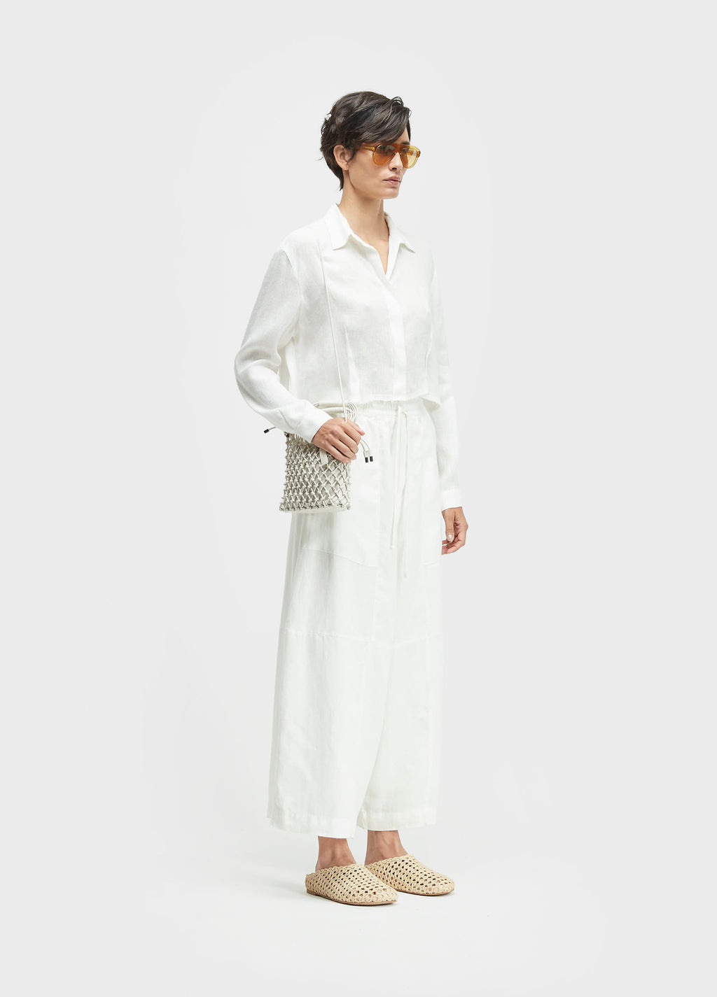 Calça Linen RJ Color Off-White/Verde – Osklen – foto 1