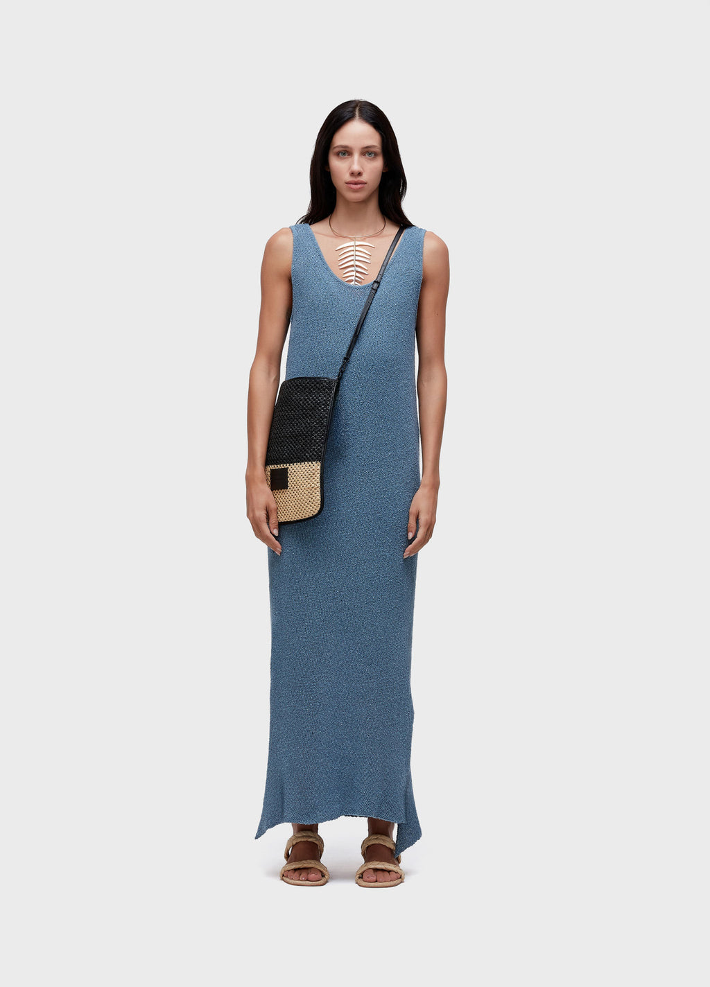 VESTIDO REGATA TRICOT REDE