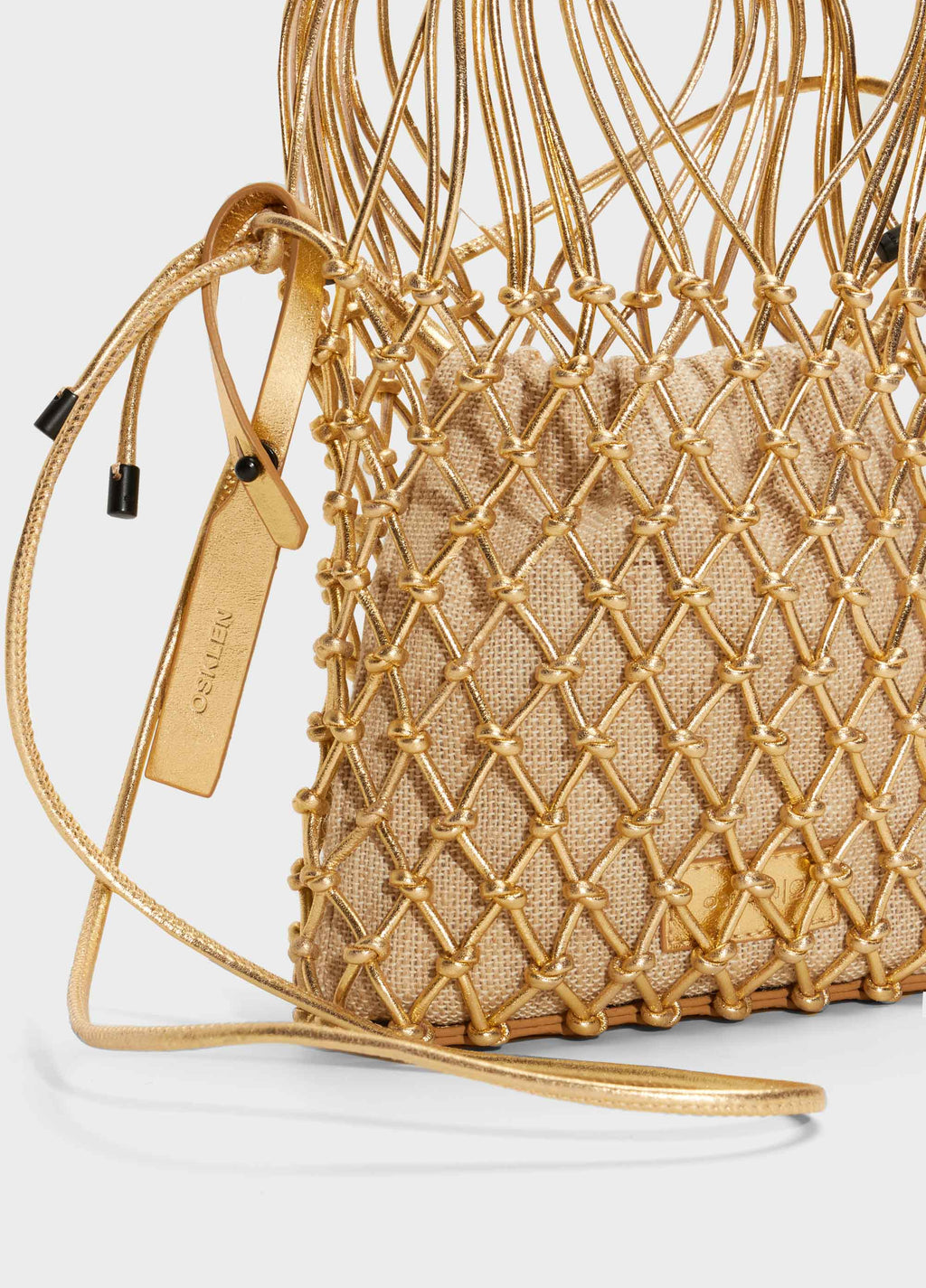 Bolsa Mini Sack Delicate Dourado/Natural – Osklen – foto 4
