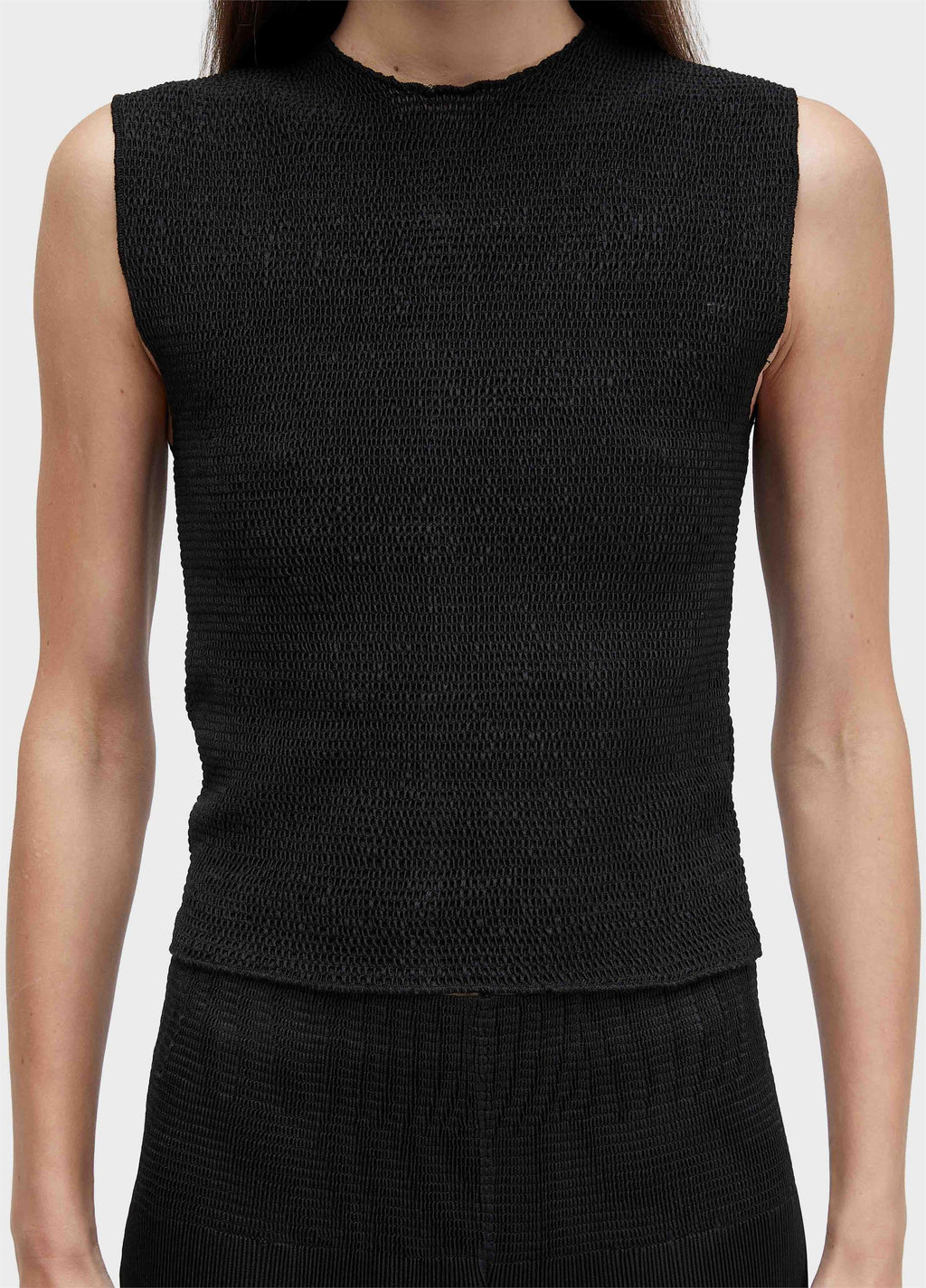 Blusa Sleeveless Lastex Plissé Preto – Osklen – foto 3