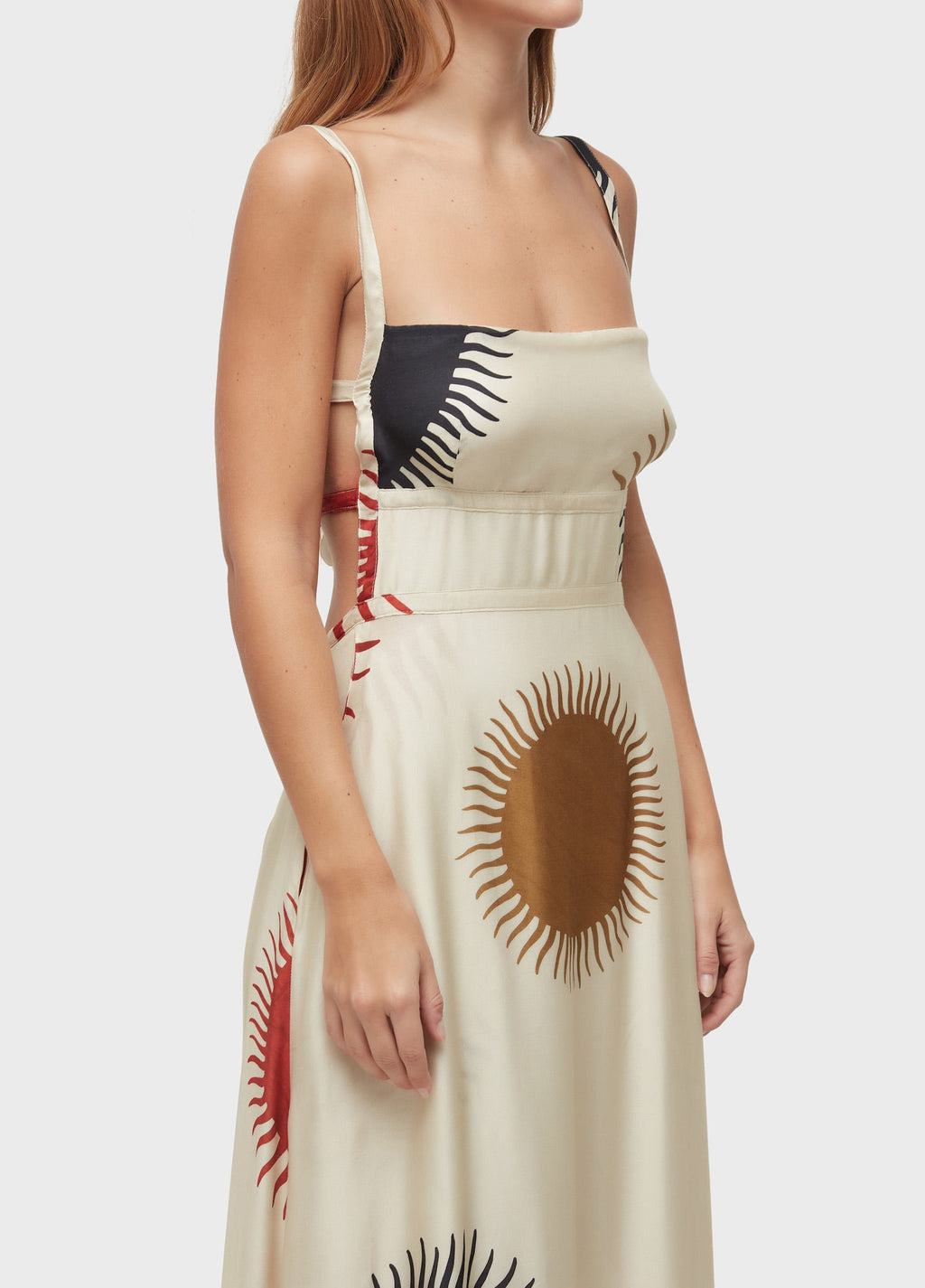 Vestido Amarração Sol Claro Off-White/Laranja – Osklen – foto 3