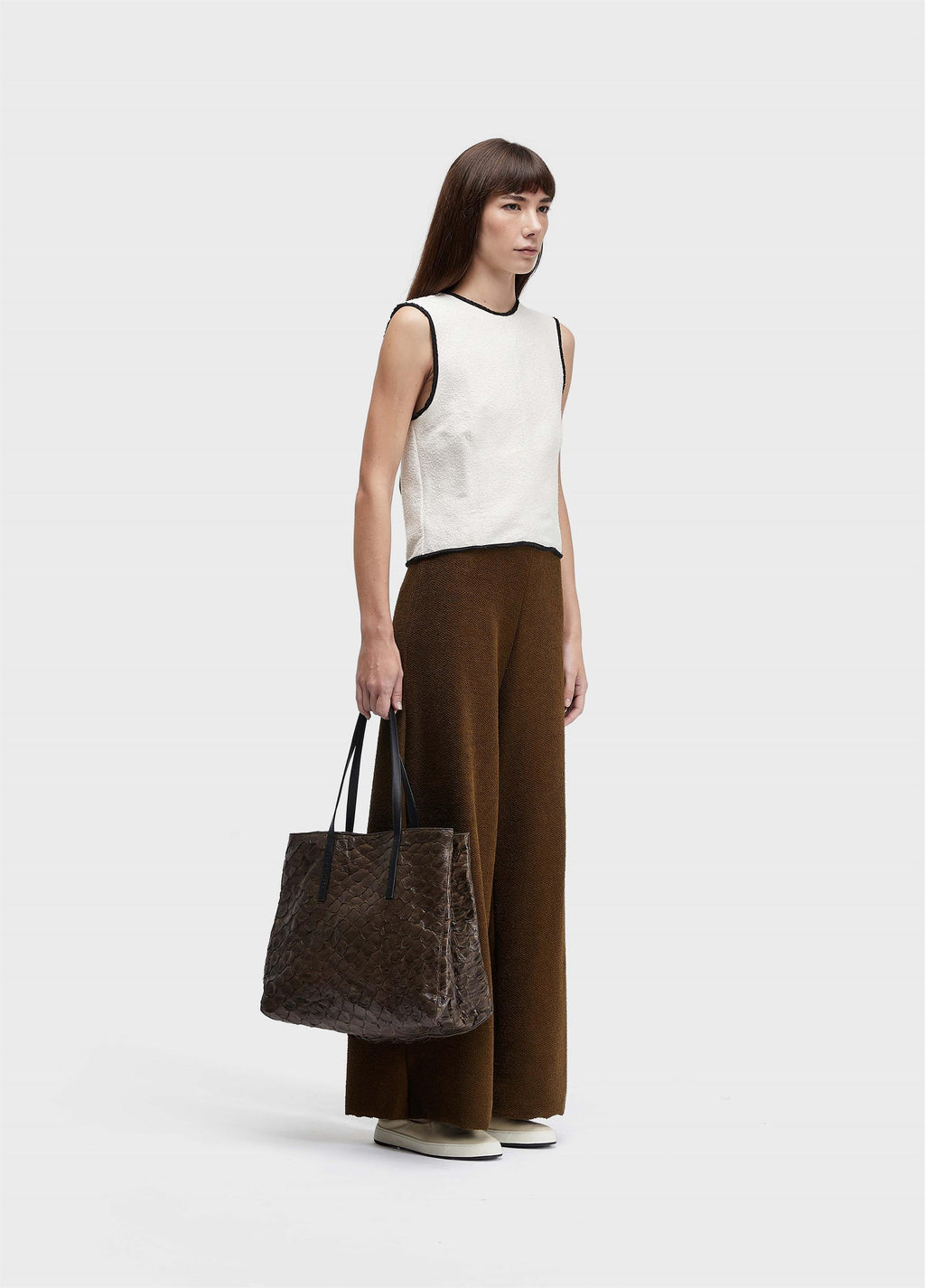 Blusa Sleeveless Cotton Texture Off-White Preto – Osklen – foto 2