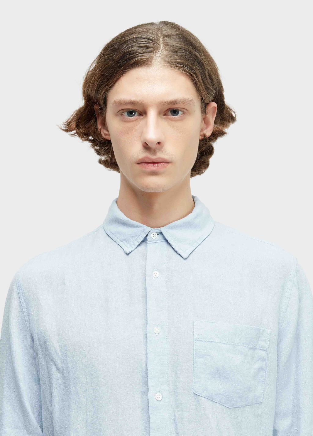 CAMISA CLASSIC LINEN ML AZUL CLARO
