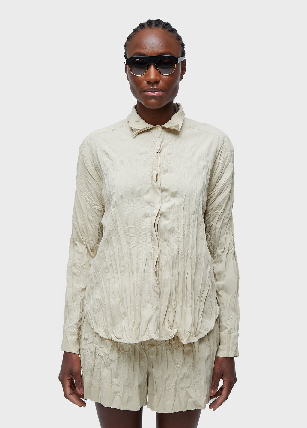 Camisa ML Tricoline Wrinkled Areia – Osklen – foto 1