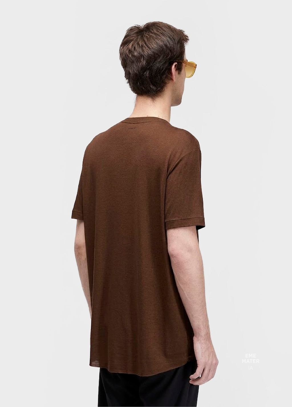 T-Shirt Light Linen Butterfly MC Marrom Onix – Osklen – foto 4
