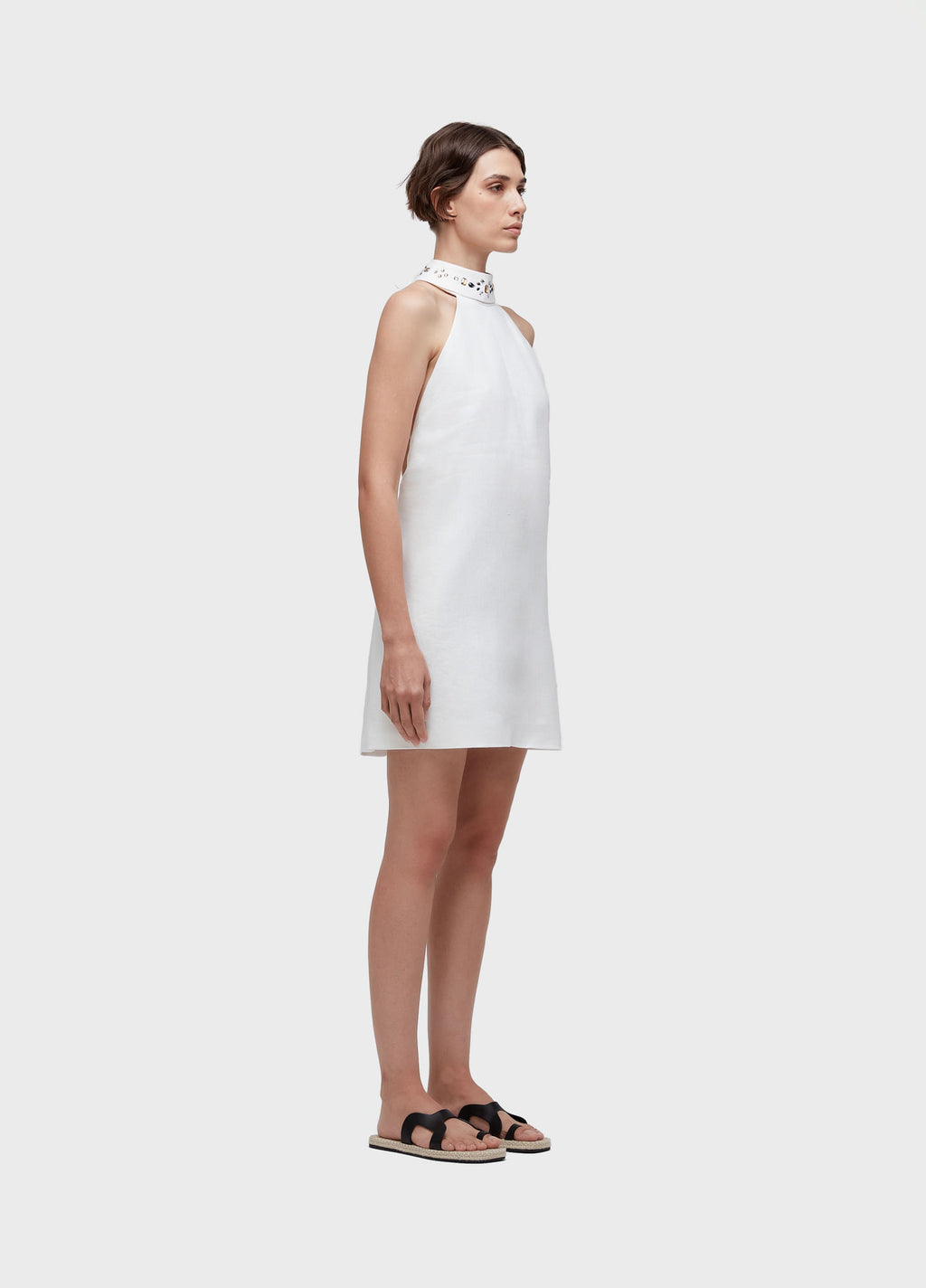 Vestido Curto Gola Cristais Off-White – Osklen – foto 3