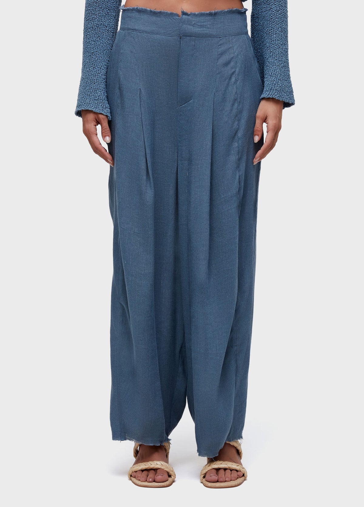 CALÇA PREGAS LINHO RECICLADO
