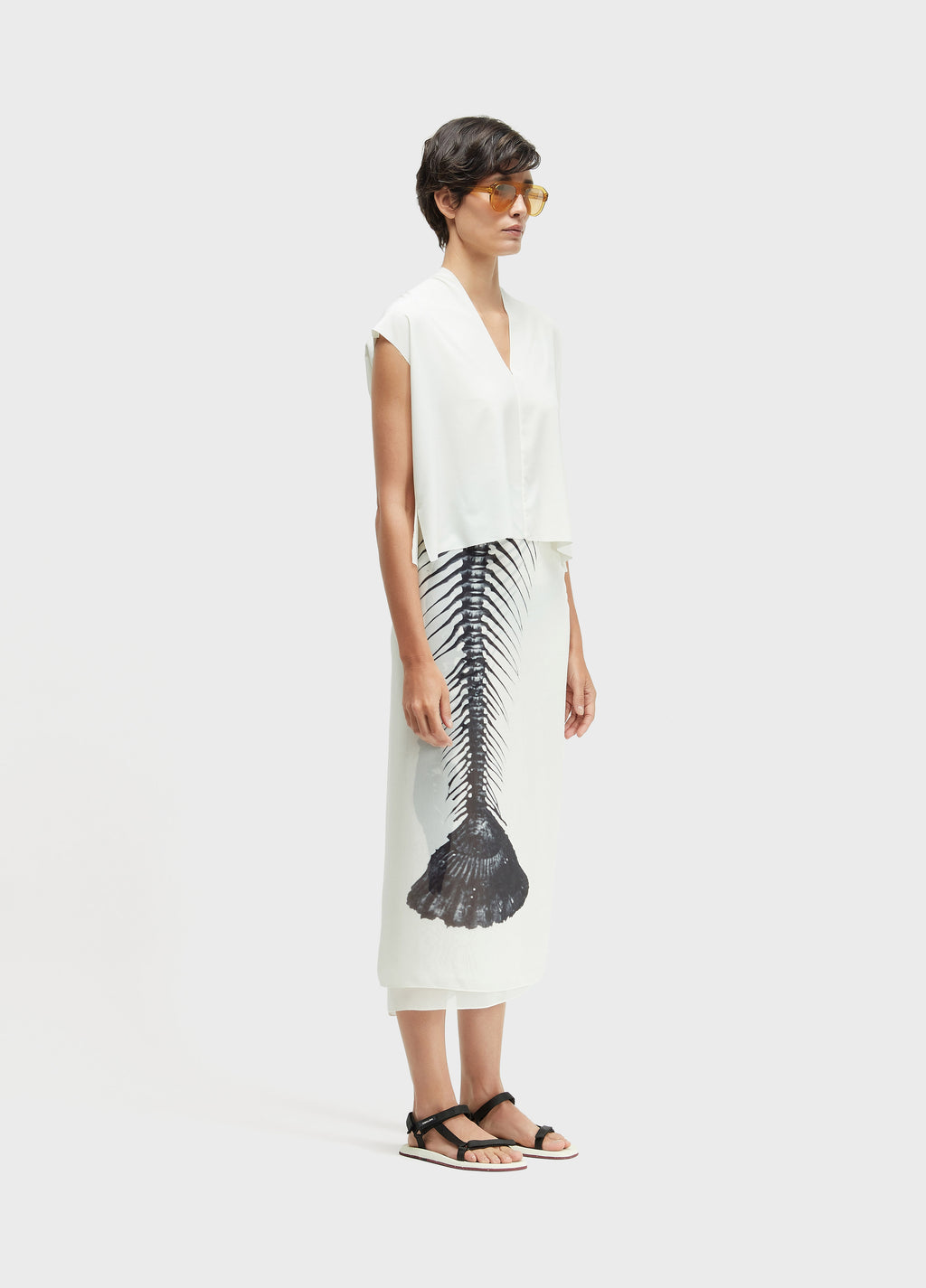 Blusa Sleeveless V Superlight Off-White – Osklen – foto 2