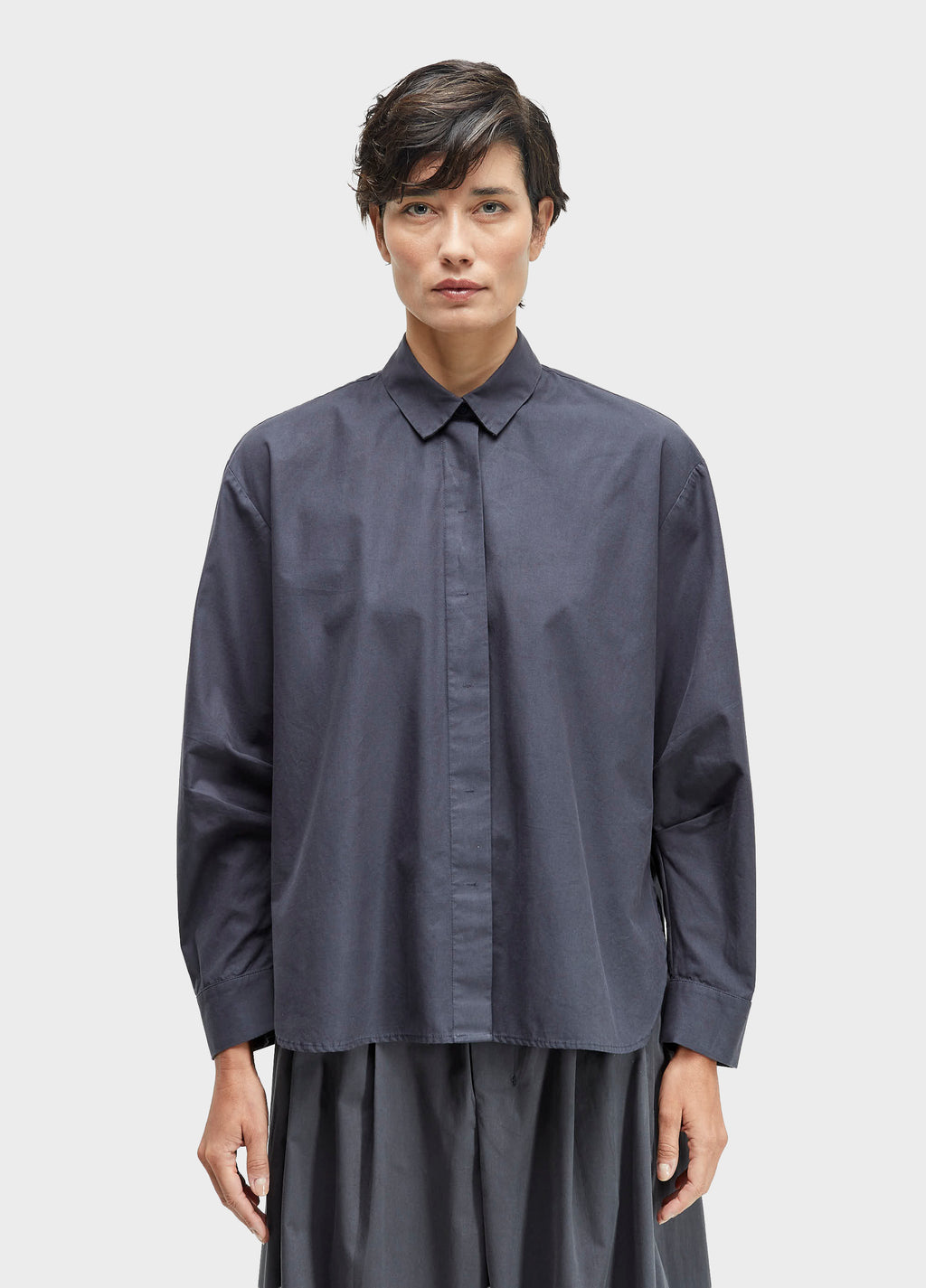 Camisa ML Tricoline Marinho – Osklen – foto 1