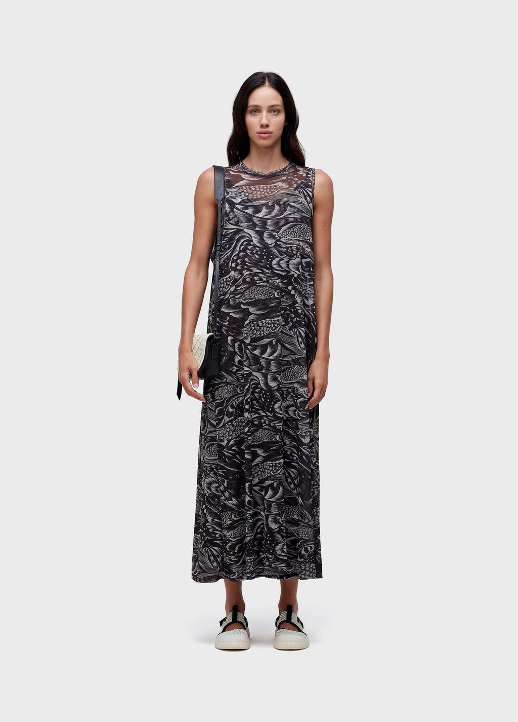 Vestido Tule Pirarucu Trace Preto/Off-White – Osklen – foto 1