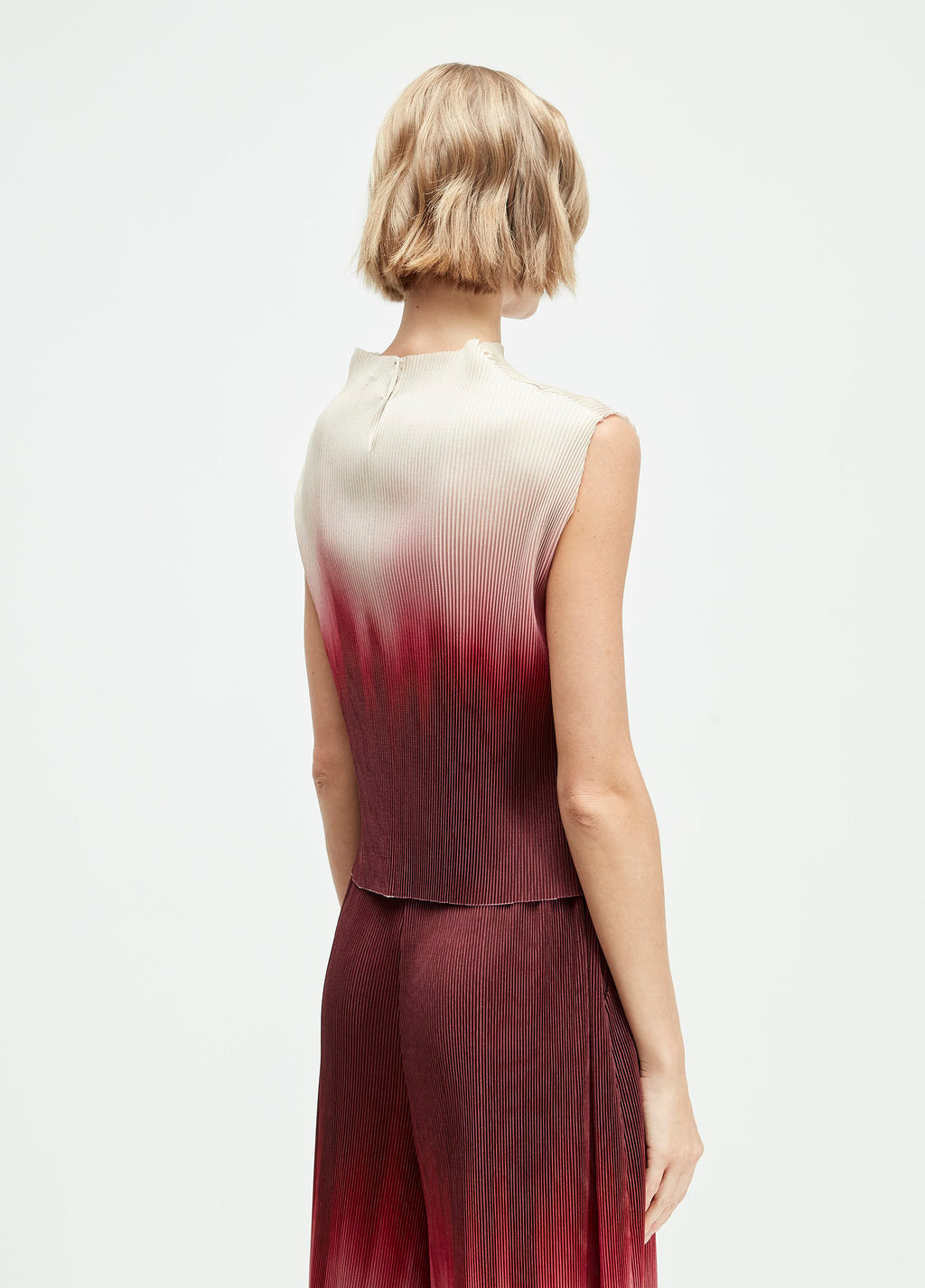 BLUSA SLEEVELESS PLISSÉ BLURRED RED
