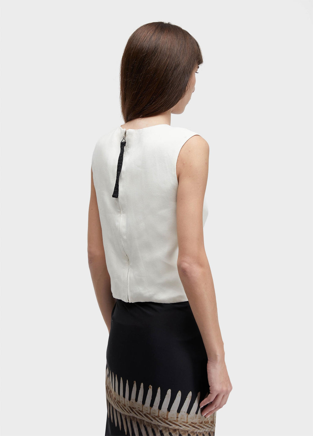 Blusa Sleeveless Pespontos Linen Off-White – Osklen – foto 4