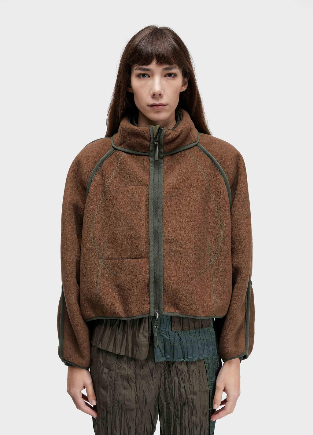 Casaco Light Fleece Double Face Verde Forest/Marrom – Osklen – foto 2