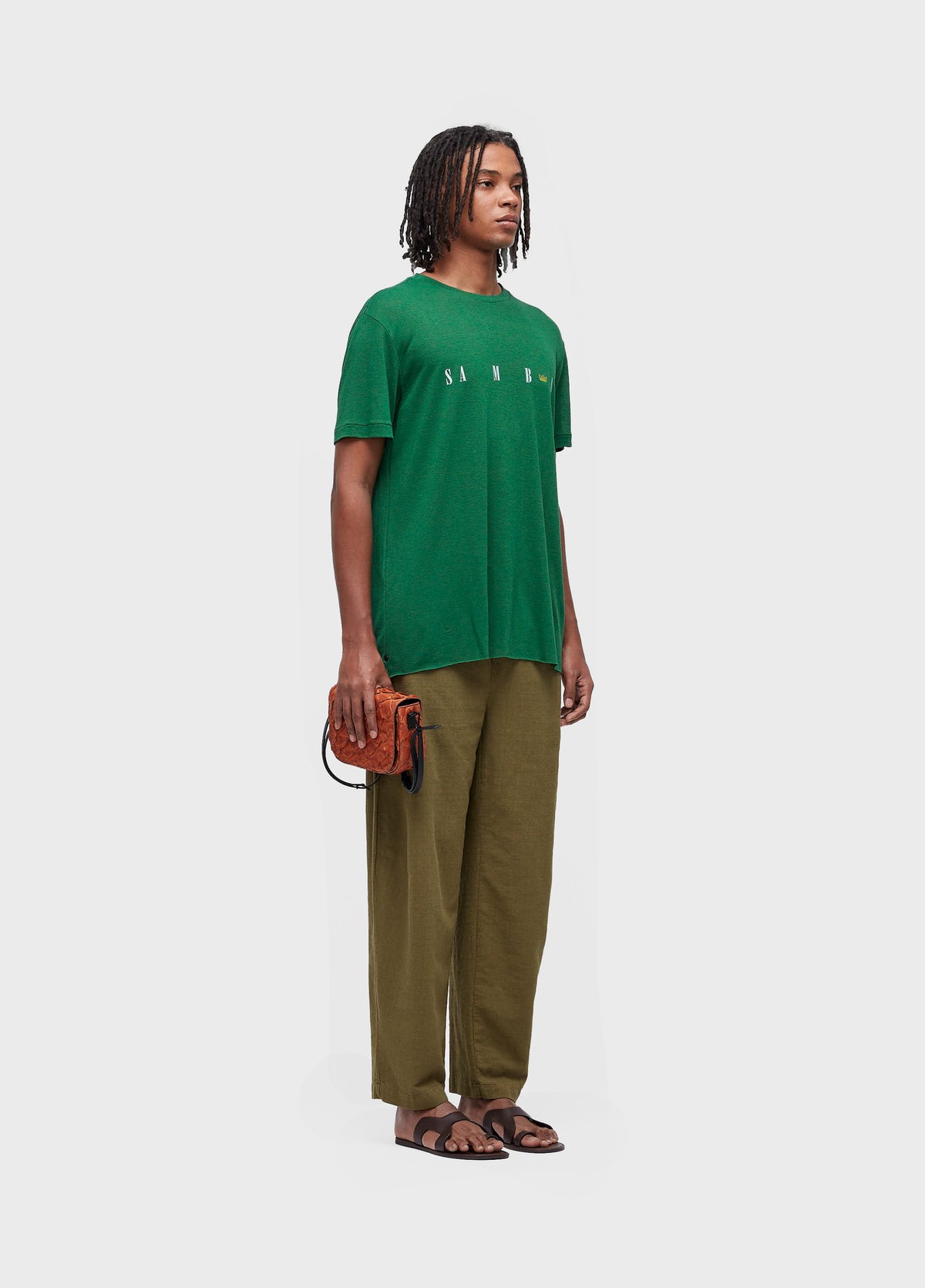 T-SHIRT SAMBA COROA LIGHT LINEN MC VERDE MATA