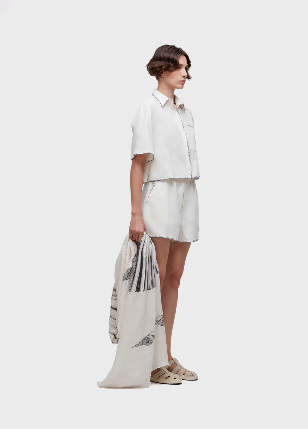 Short Bordado Knot Off-White/Azul – Osklen – foto 4