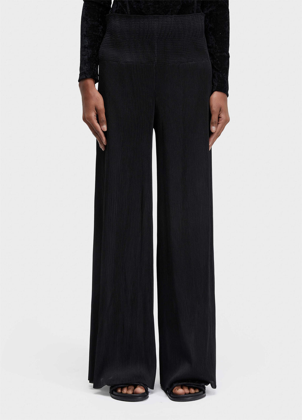 Calça Pantalona Lastex Plissé Preto – Osklen – foto 2