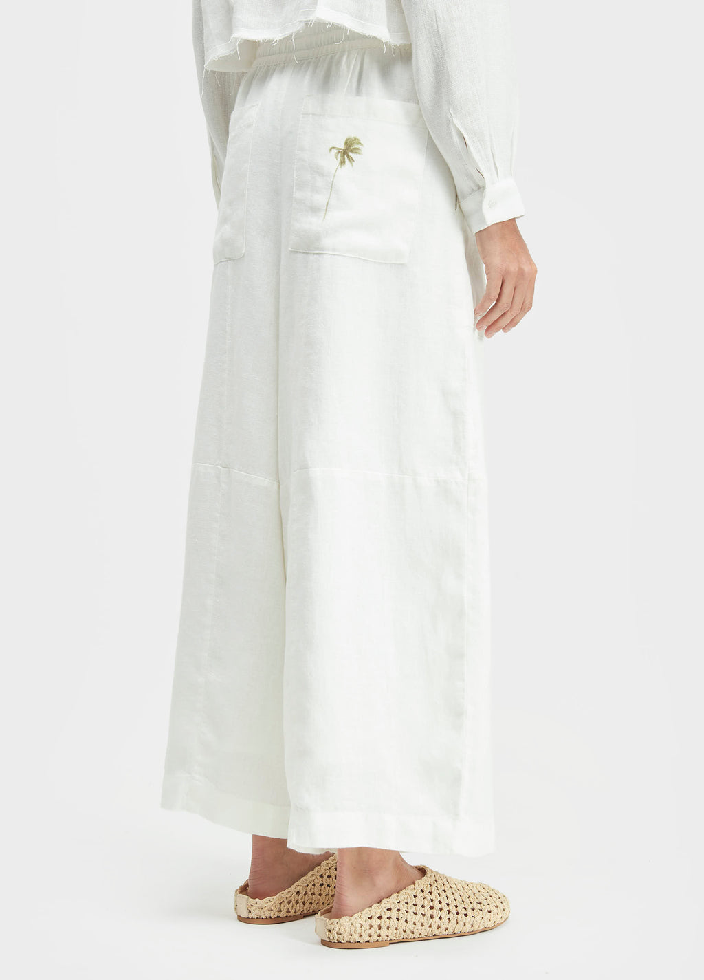 Calça Linen RJ Color Off-White/Verde – Osklen – foto 4