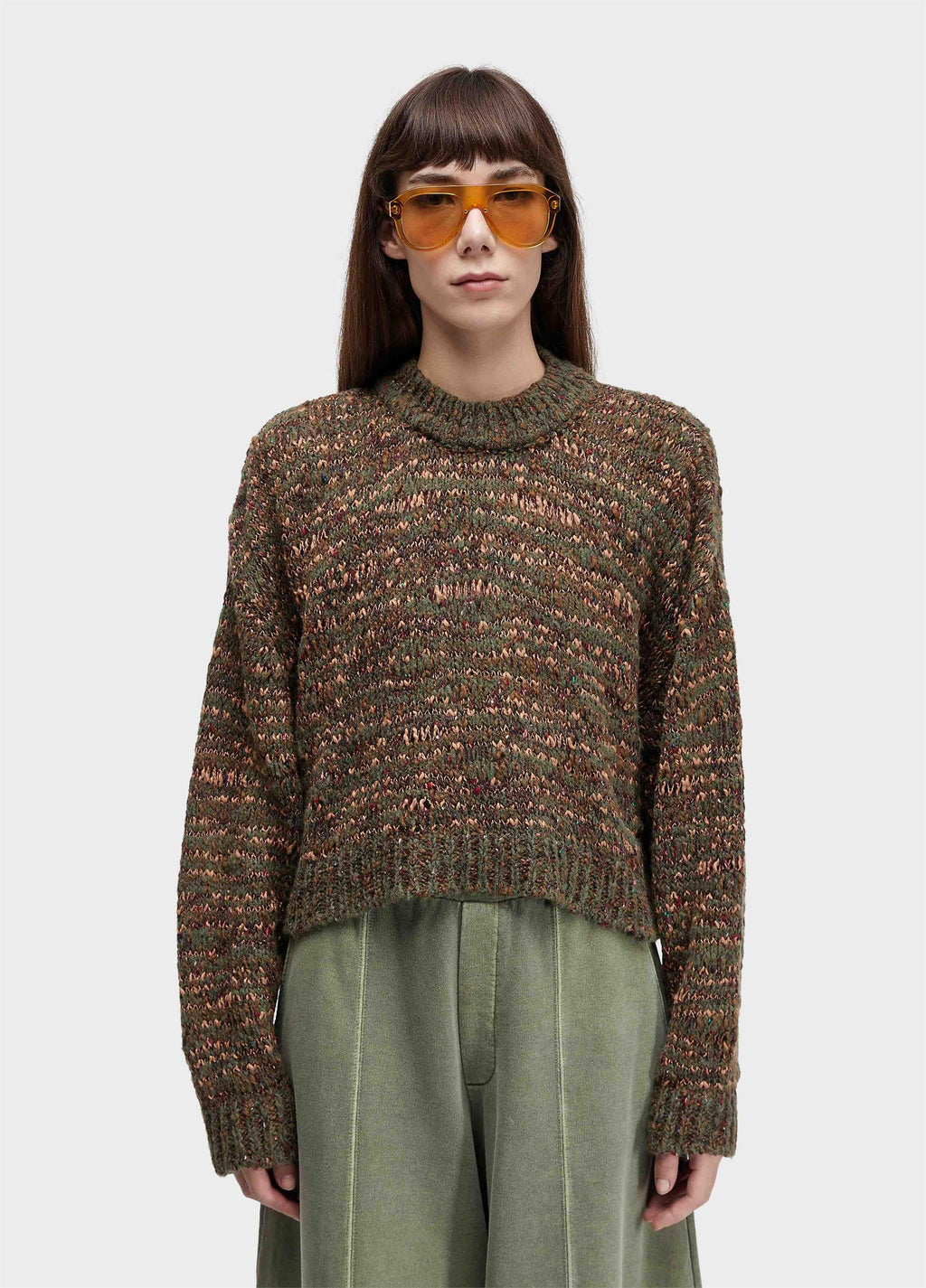 Casaco Tricot Mesclado Verde Forest Marrom – Osklen – foto 1