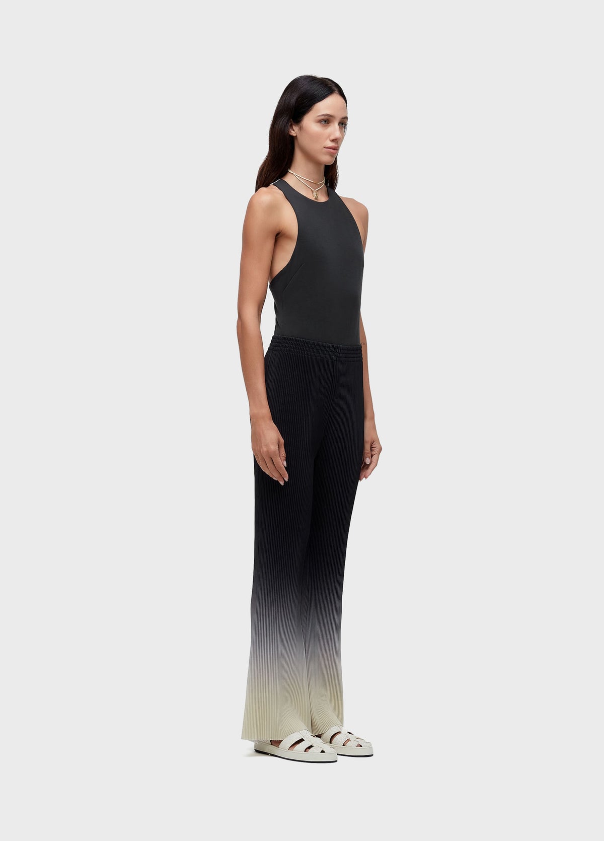 CALÇA FLARE PLISSÊ DEGRADÊ