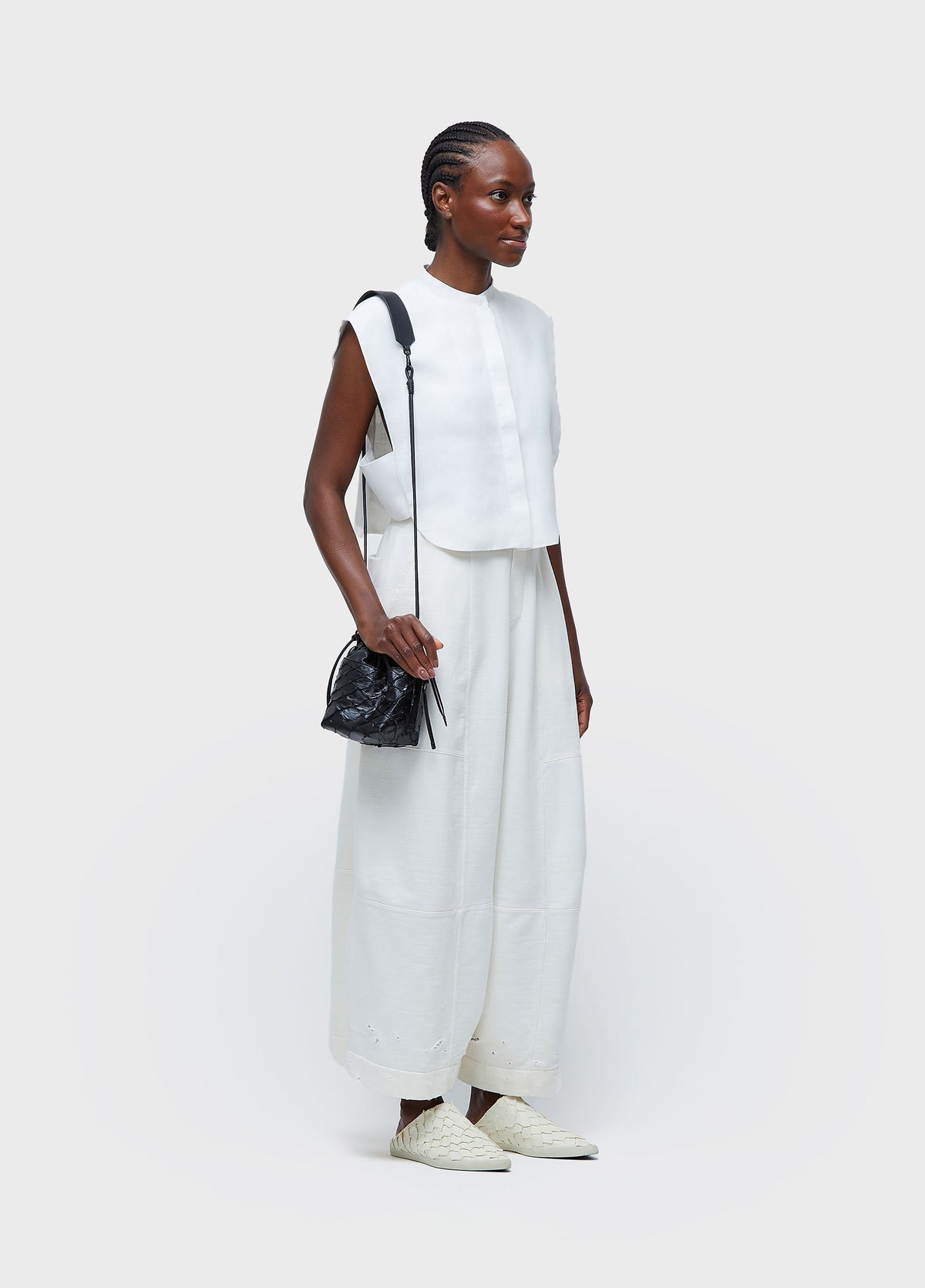 BLUSA SMOKING SLEEVELESS LINEN