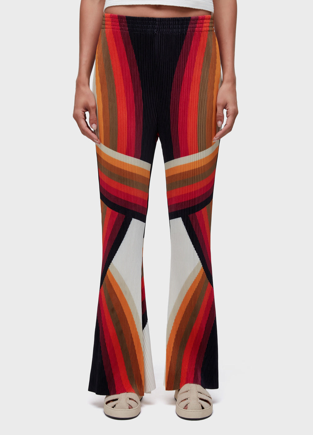 Calça Reta Plissé Onda Preto/Amarelo – Osklen – foto 2