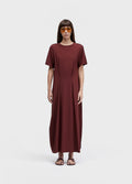 Vestido Superlight Longo MC Baloon Pence Vermelho Rubi – Osklen – foto 1