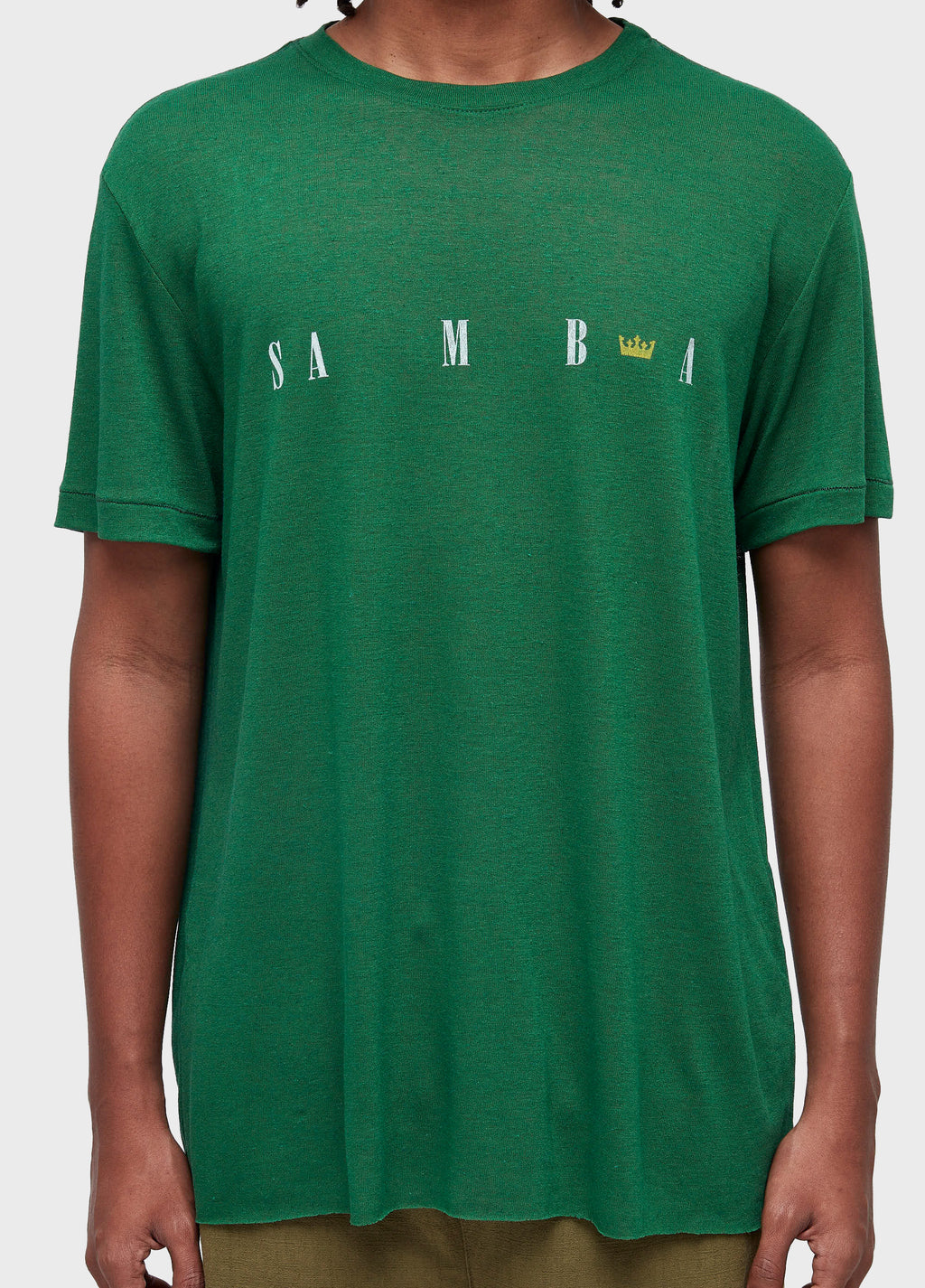 T-SHIRT SAMBA COROA LIGHT LINEN MC VERDE MATA