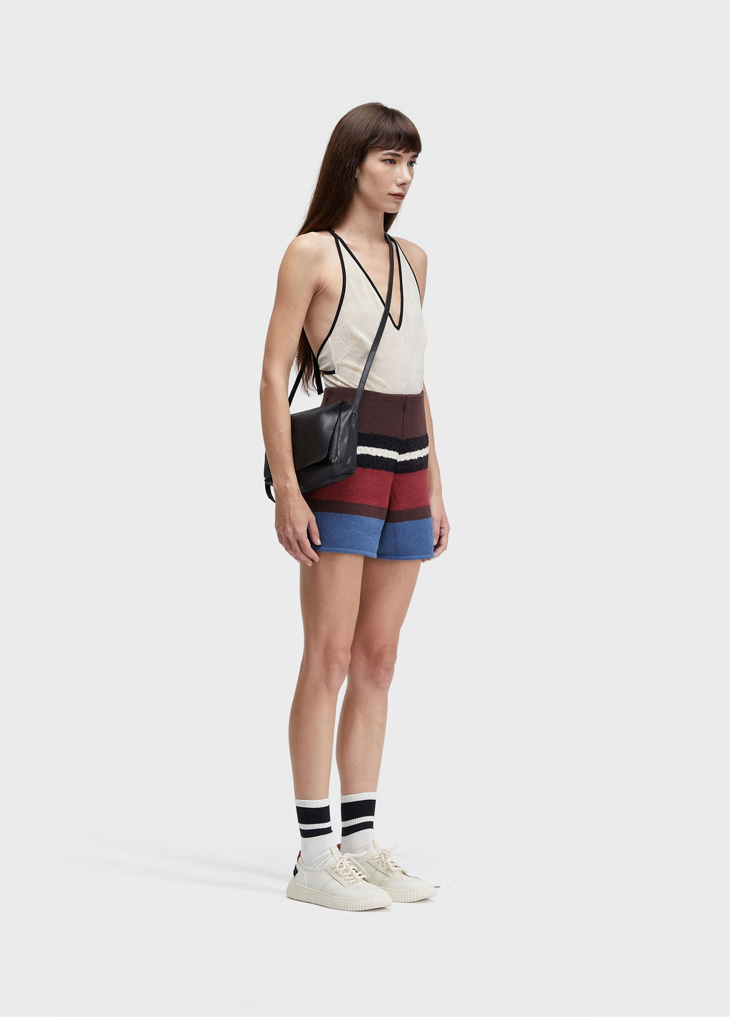 Short Tricot Cabinet Stripes Marrom Marinho – Osklen – foto 4