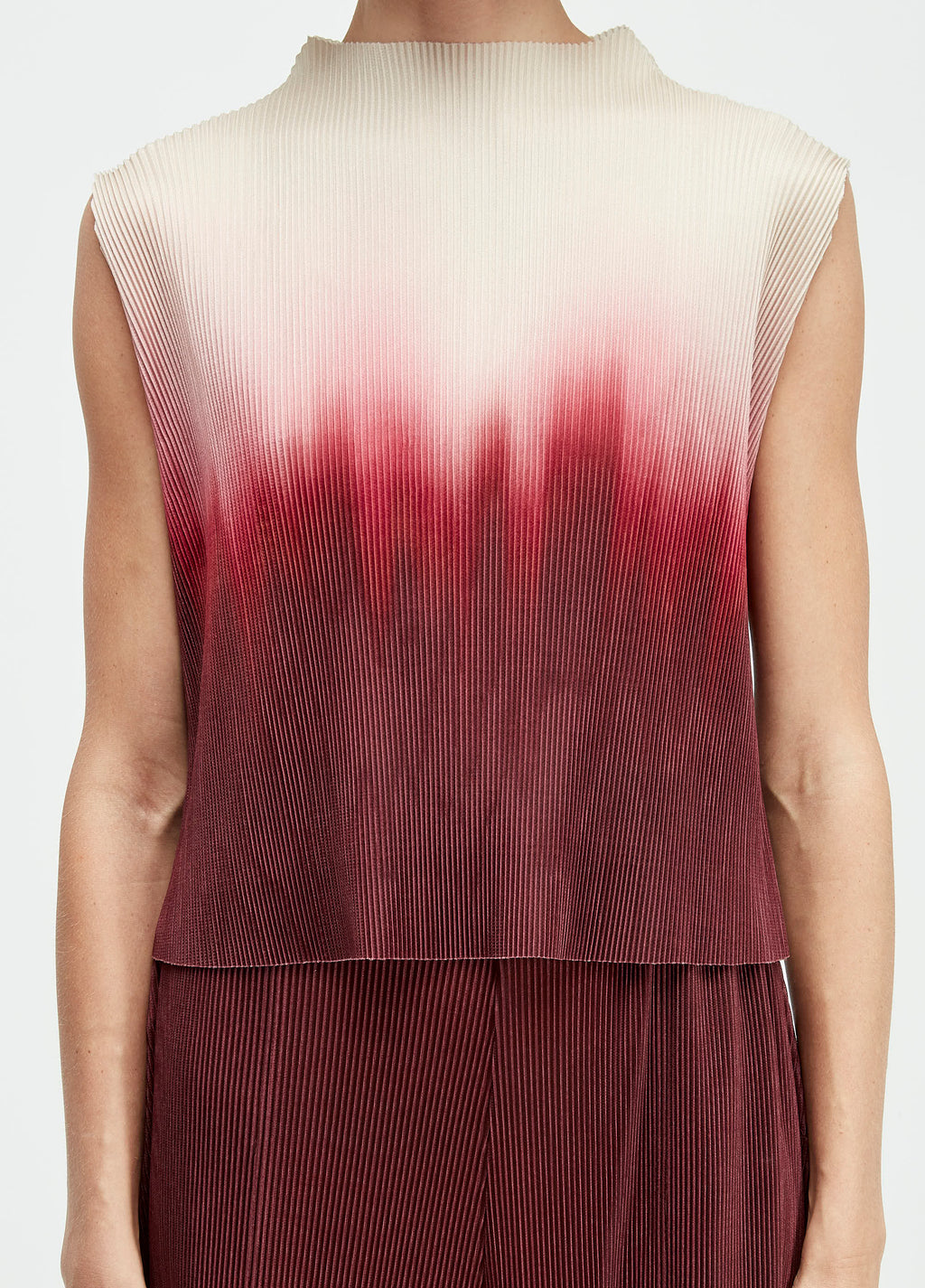 BLUSA SLEEVELESS PLISSÉ BLURRED RED
