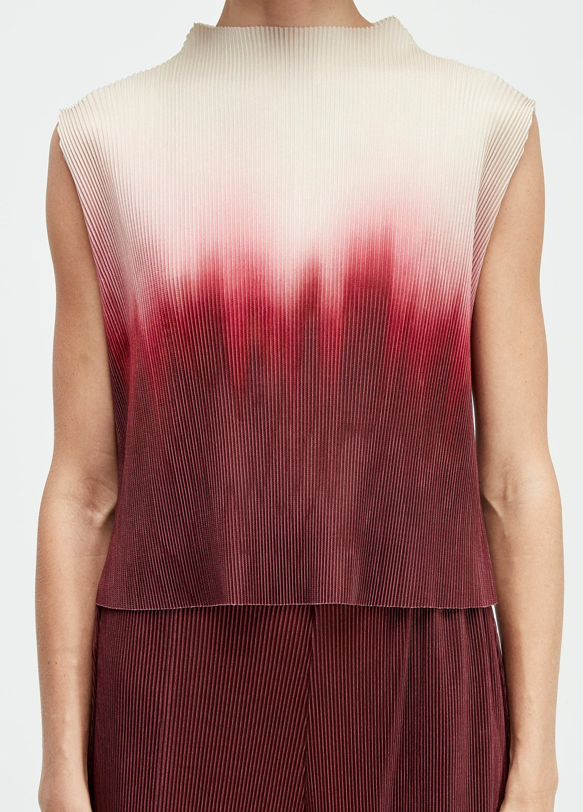 BLUSA SLEEVELESS PLISSÉ BLURRED RED