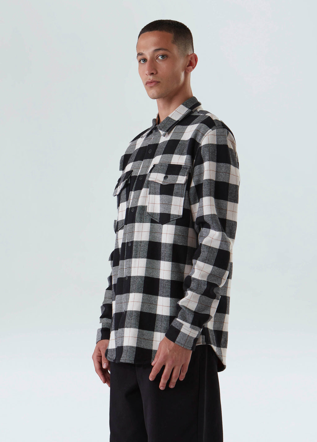 Overshirt Xadrez Areia/Preto/Vinho – Osklen – foto 3
