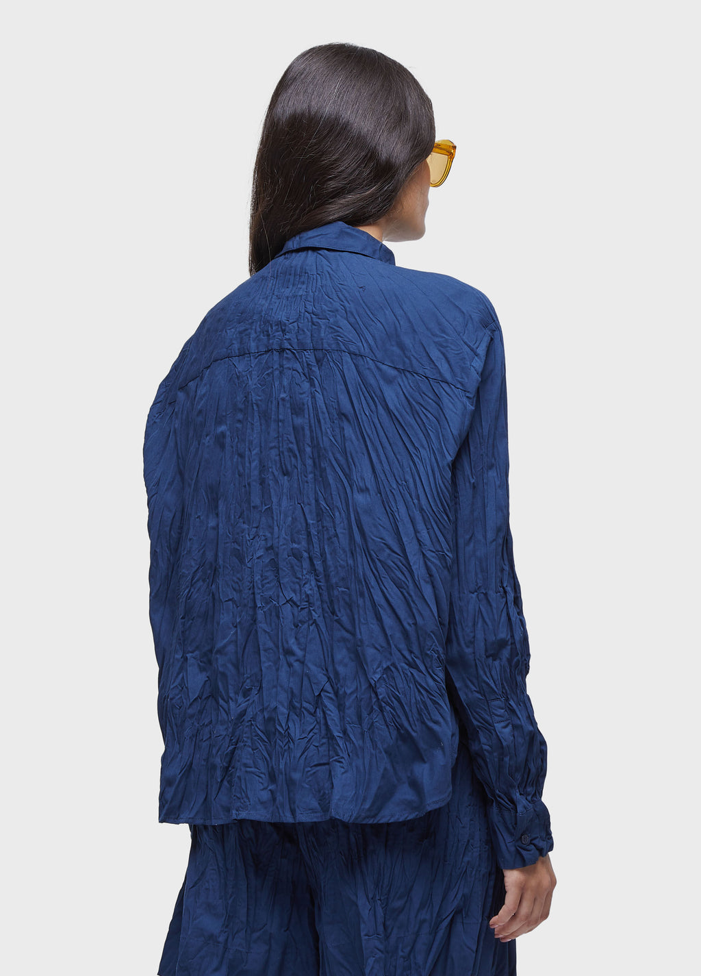 Camisa ML Tricoline Wrinkled Azul Marinho – Osklen – foto 2