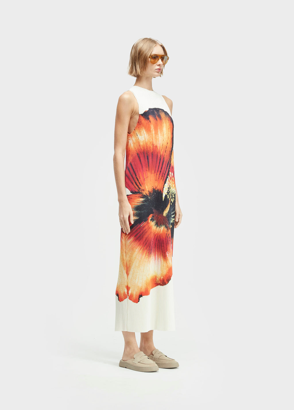 VESTIDO PLISSADO HIBISCO WATER