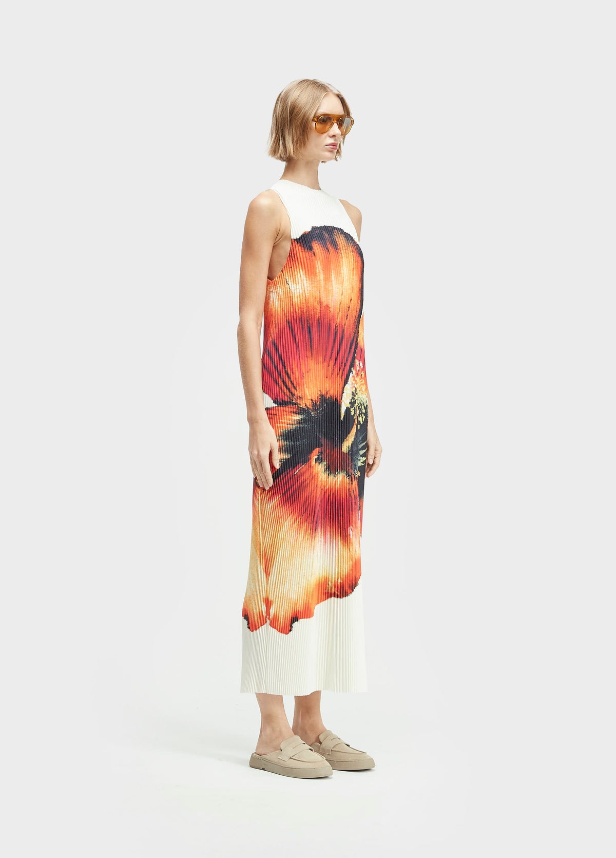VESTIDO PLISSADO HIBISCO WATER