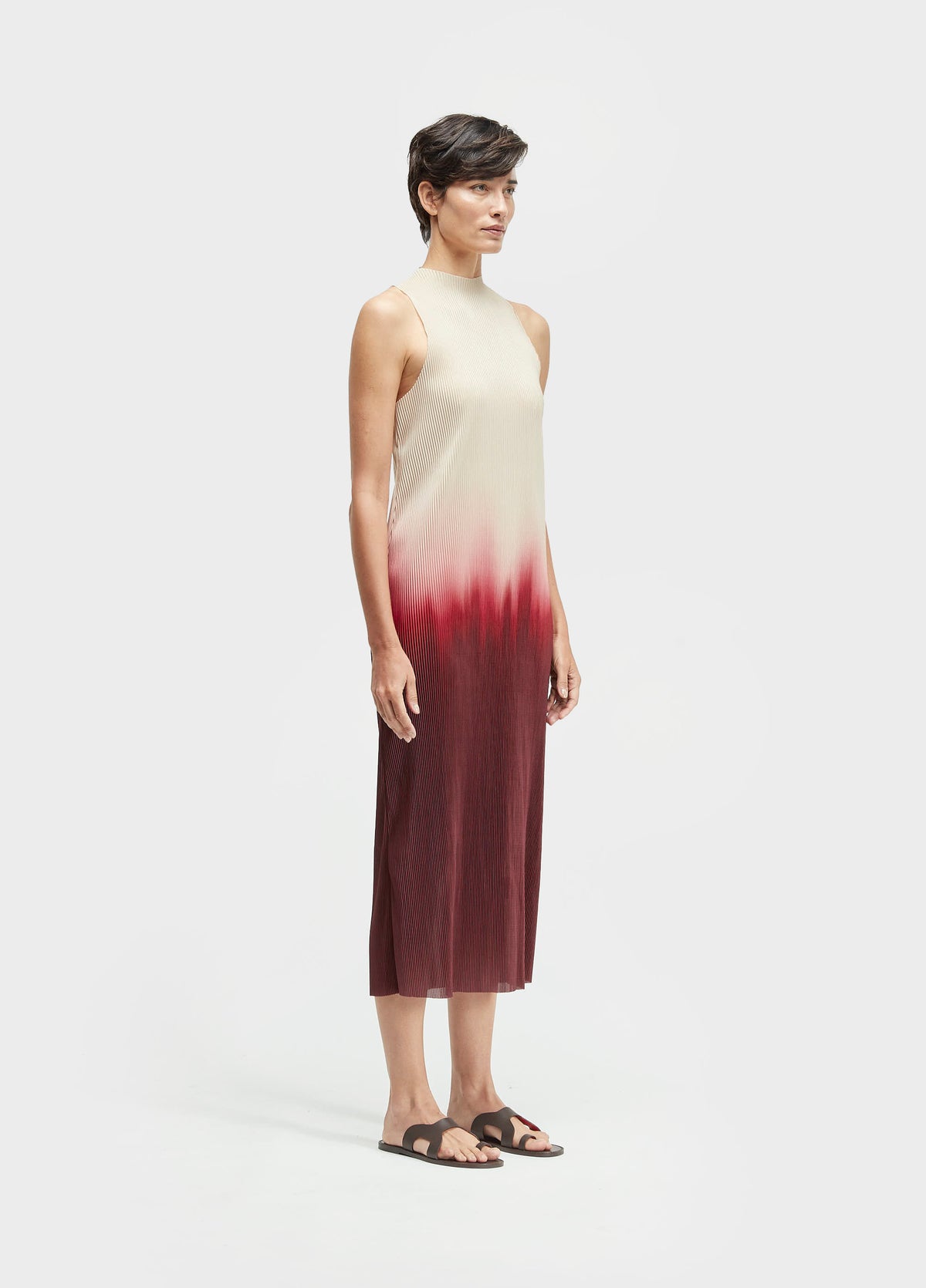 VESTIDO PLISSÉ BLURRED RED