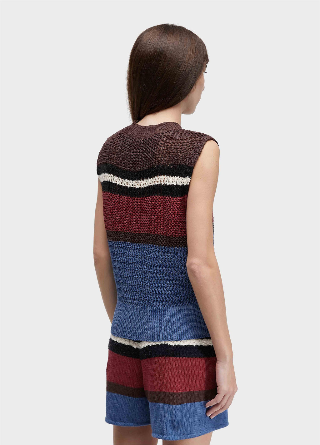 Colete Tricot Cabinet Stripes Marrom/Marinho – Osklen – foto 4