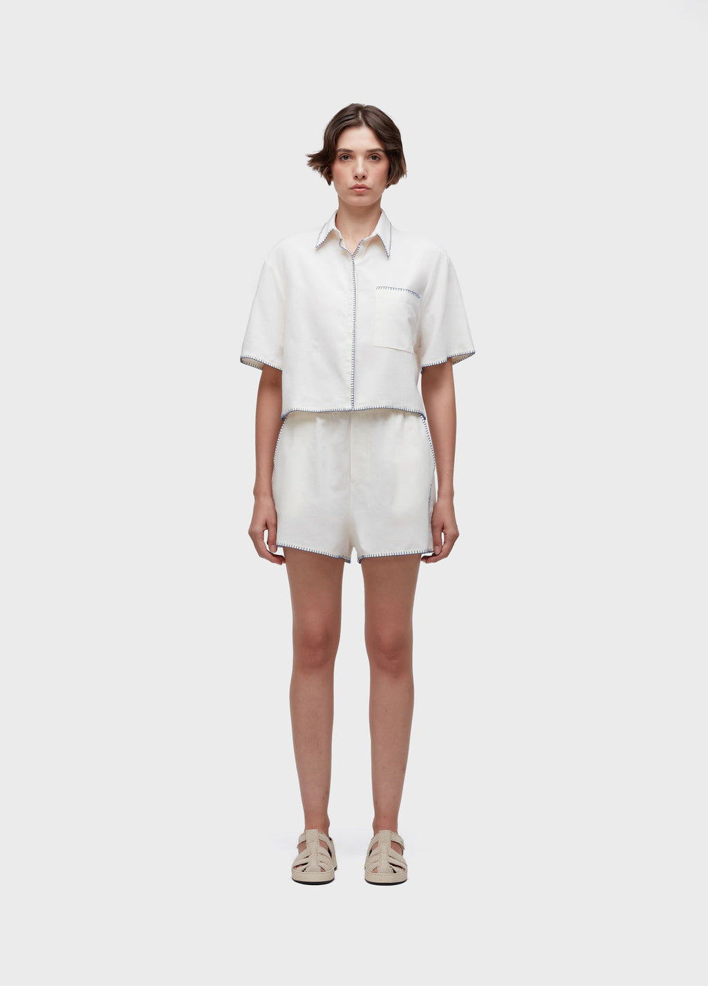 Short Bordado Knot Off-White/Azul – Osklen – foto 1