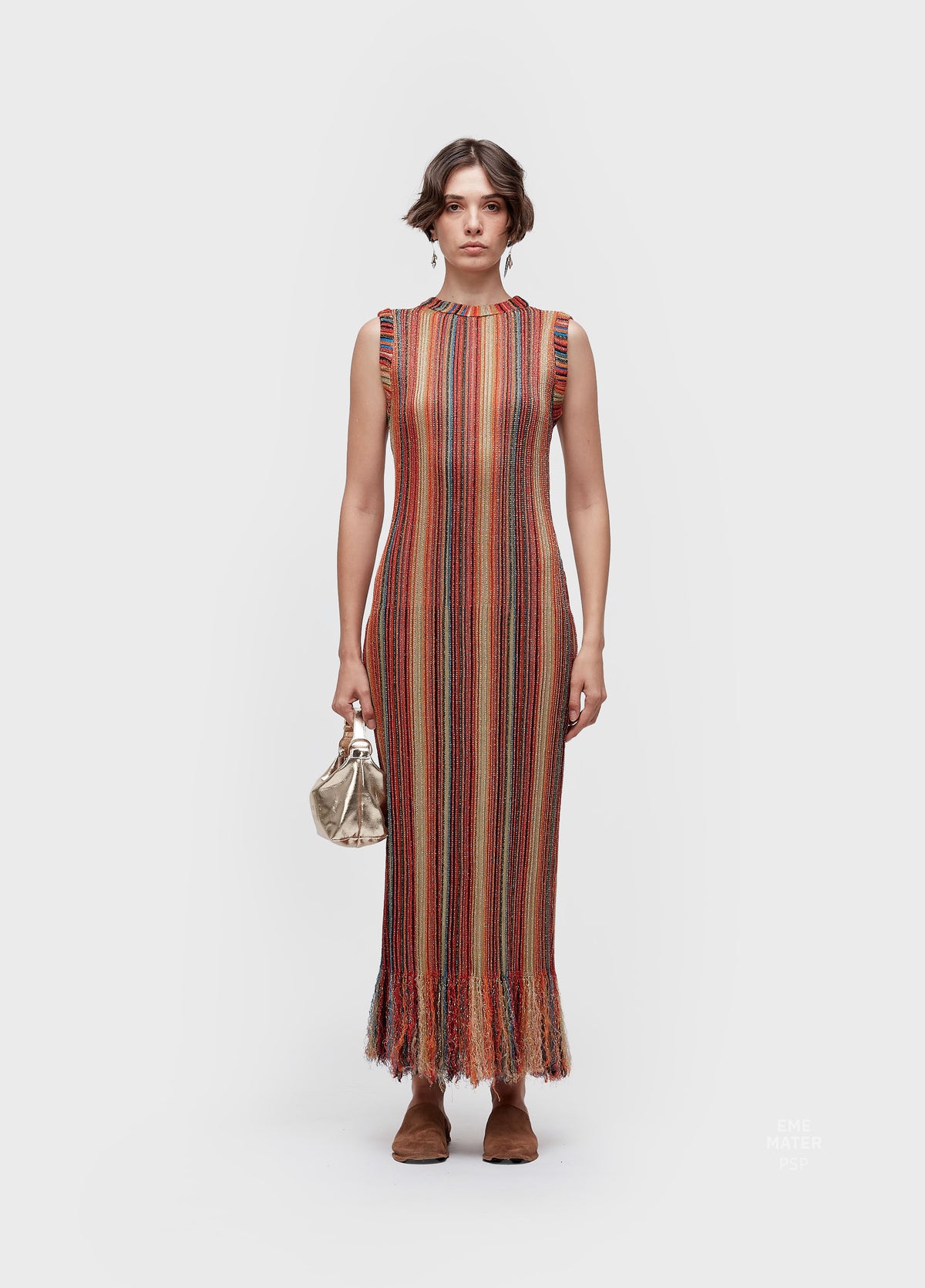 VESTIDO TRICOT LONGO NERVURAS