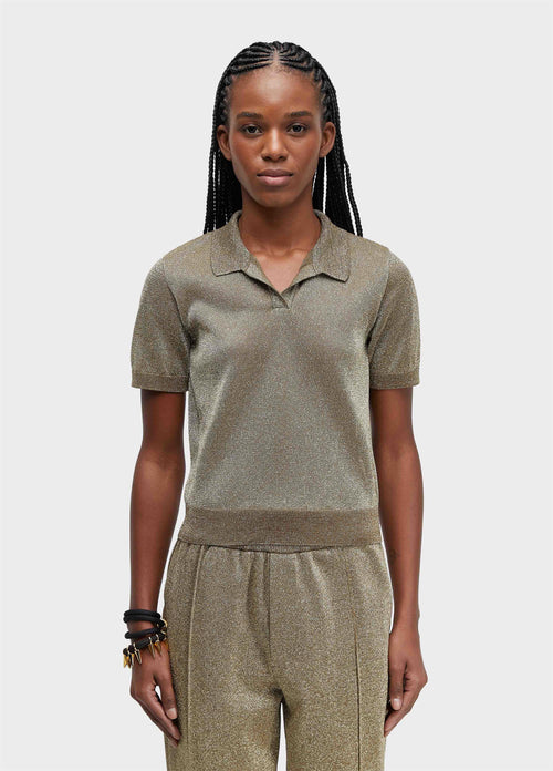 BLUSA POLO TRICOT DOURADO