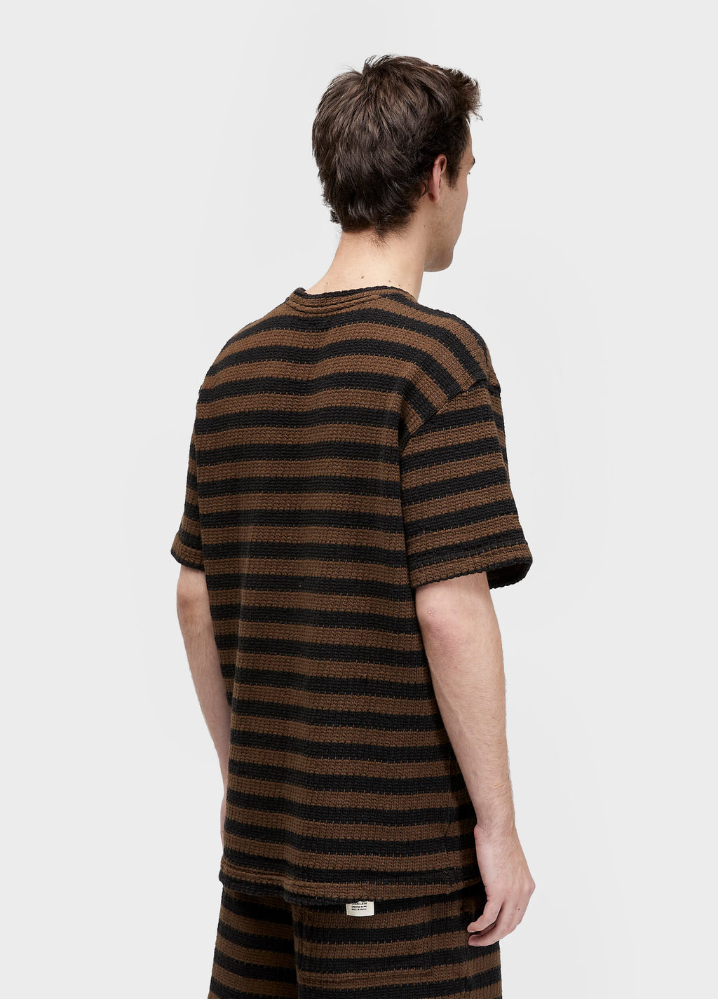 T-Shirt Rustic Thread Stripe MC Marrom Onix Preto – Osklen – foto 4