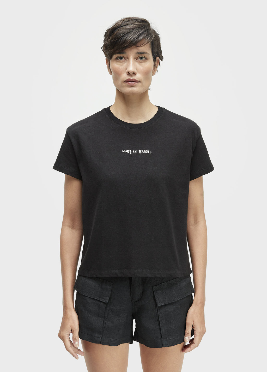T-Shirt Bordada Made In Brazil Preto/Off-White – Osklen – foto 1