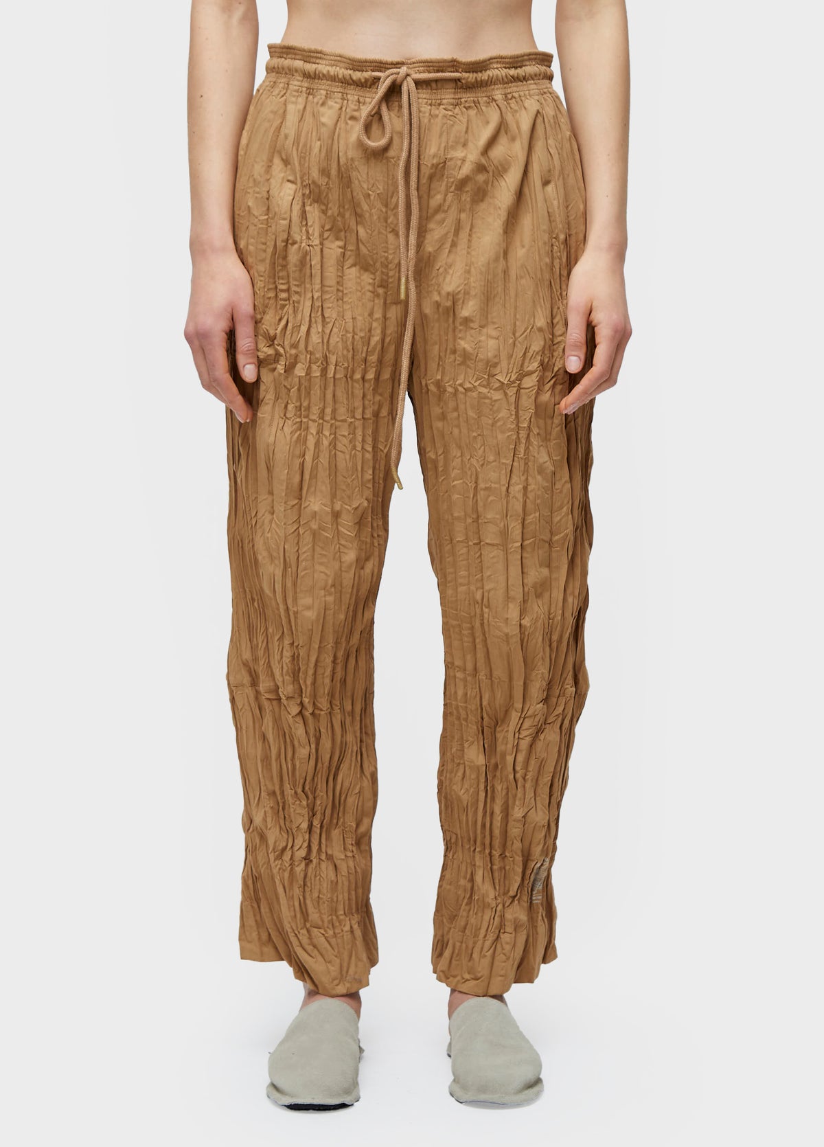CALÇA RECORTES TRICOLINE WRINKLED