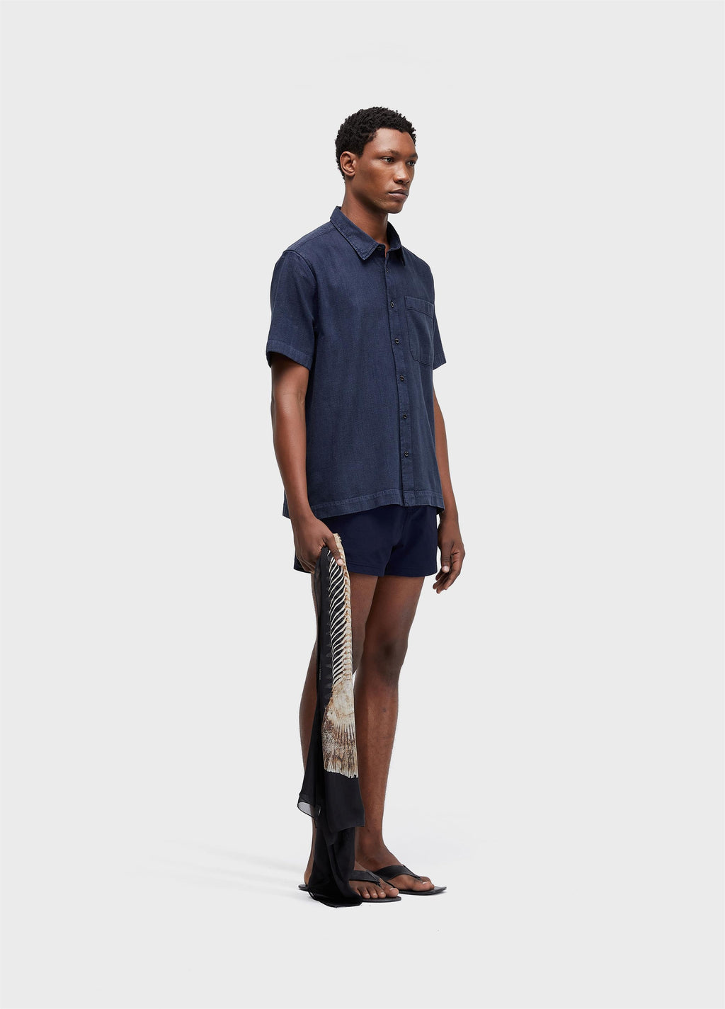 Camisa Over Cotton Linen Used Marinho – Osklen – foto 2