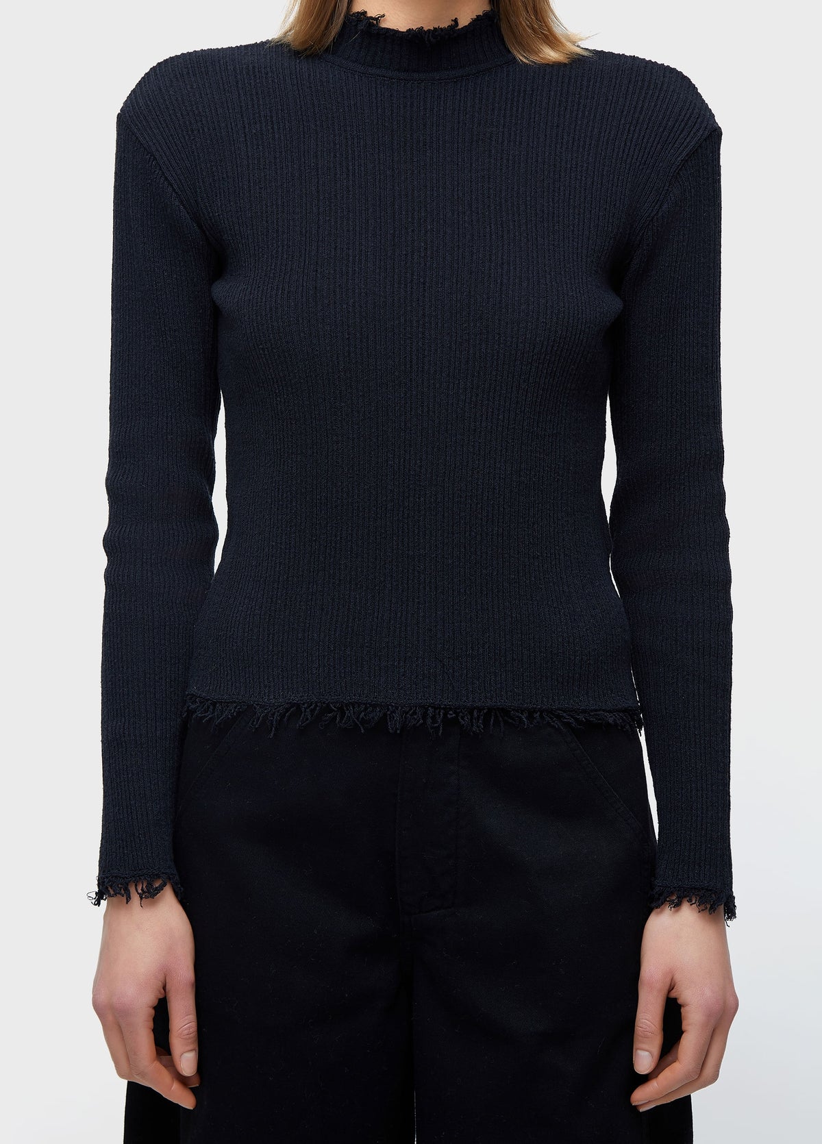 BLUSA ML TRICOT FRAYED