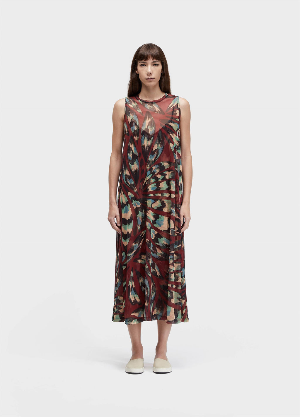 Vestido Longo Tule Panacea Vermelho Preto – Osklen – foto 1