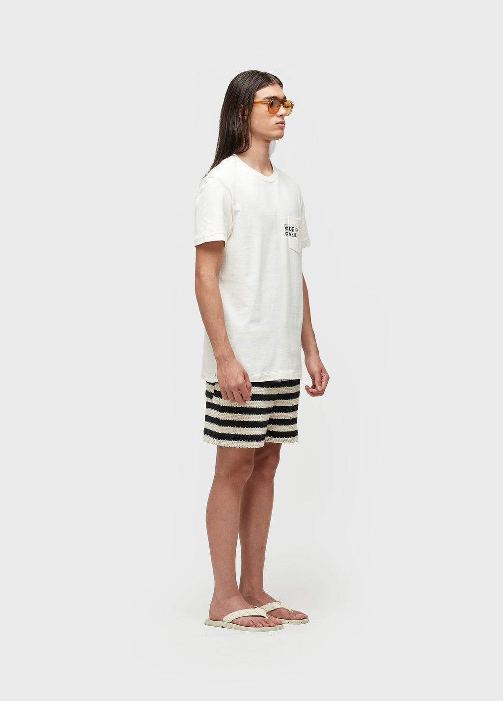 Bermuda Stripes Knit Off-White/Preto – Osklen – foto 4