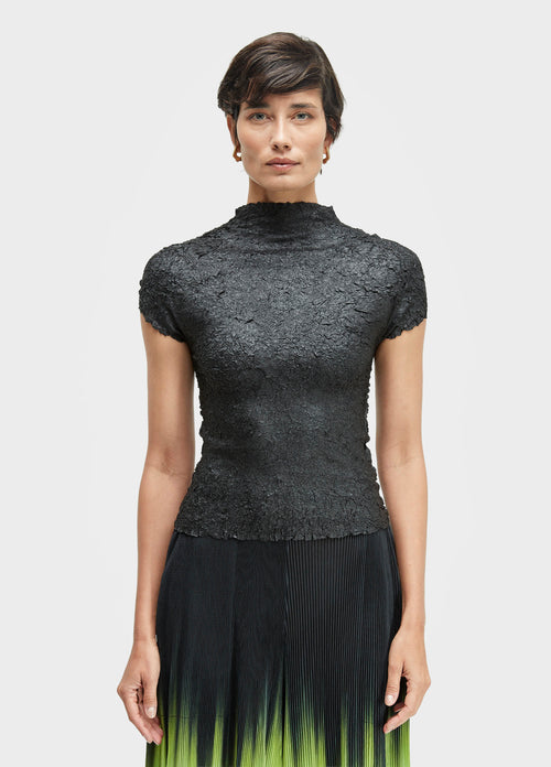 BLUSA MC GOLA PLISSADO CRUNCH