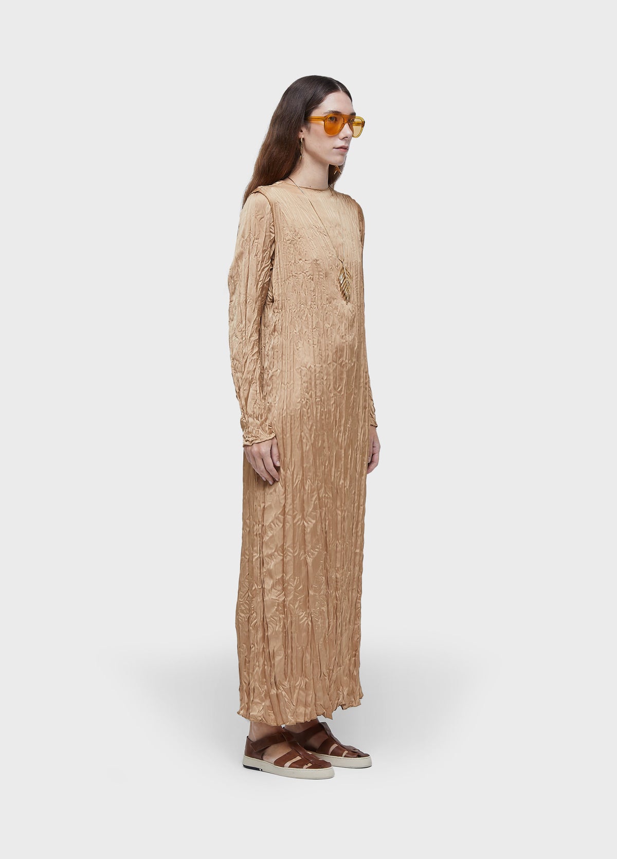 VESTIDO WRINKLED SATIN DOUBLE FACE